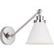C&M by Chapman & Myers Wellfleet 15.88 inch 75 watt Matte White and Polished Nickel Task Sconce Wall Light in Matte White / Polished Nickel