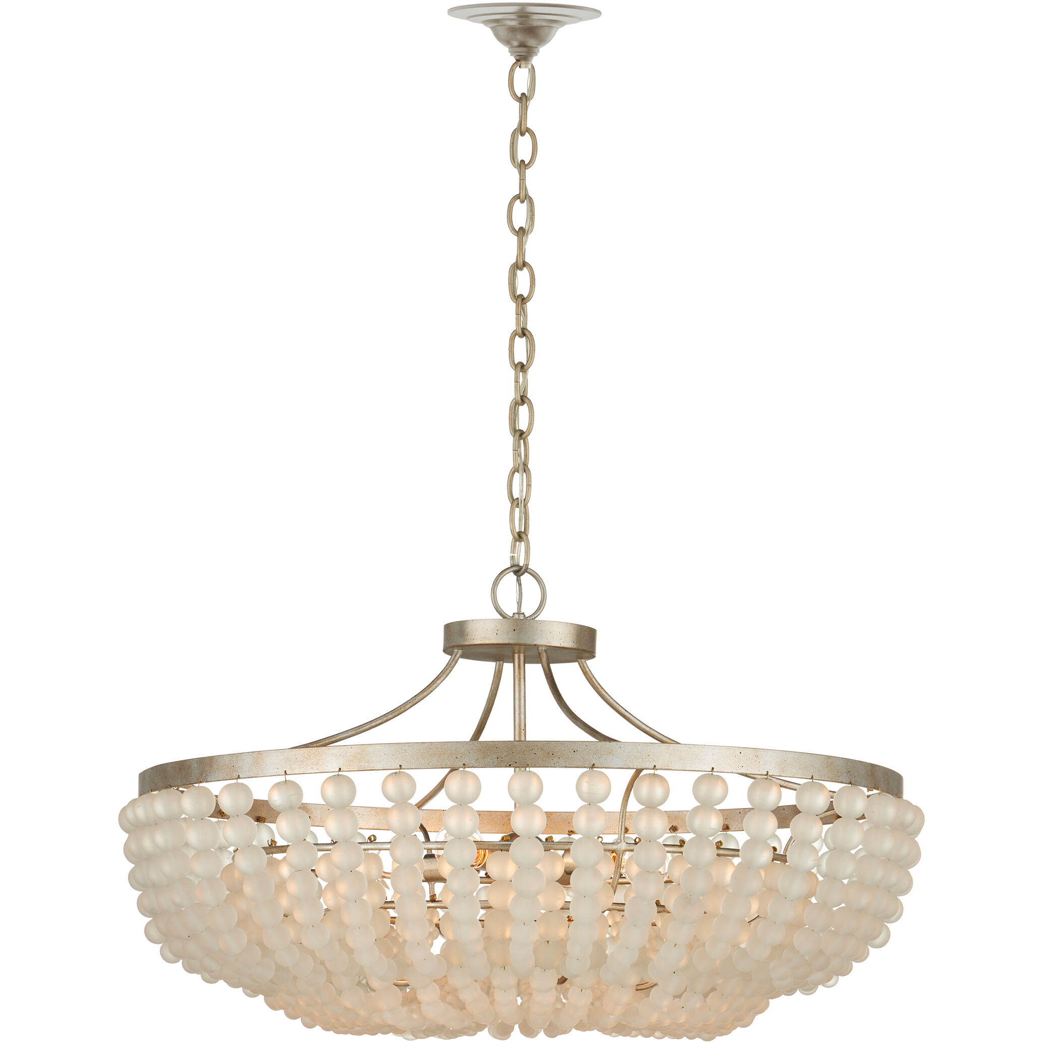 Chanteuse 4 Light 30.75 inch Frosted/Silver Granello Semi-Flush Mount Ceiling Light