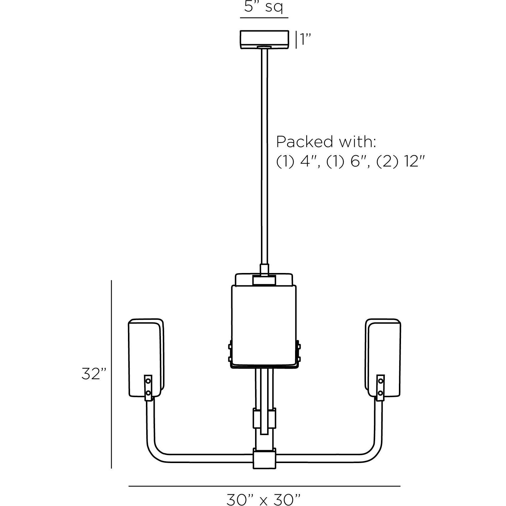 Yosef 4 Light 30 inch English Bronze Chandelier Ceiling Light