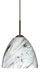 Sasha II LED Bronze Pendant Ceiling Light in Marble Grigio Glass
