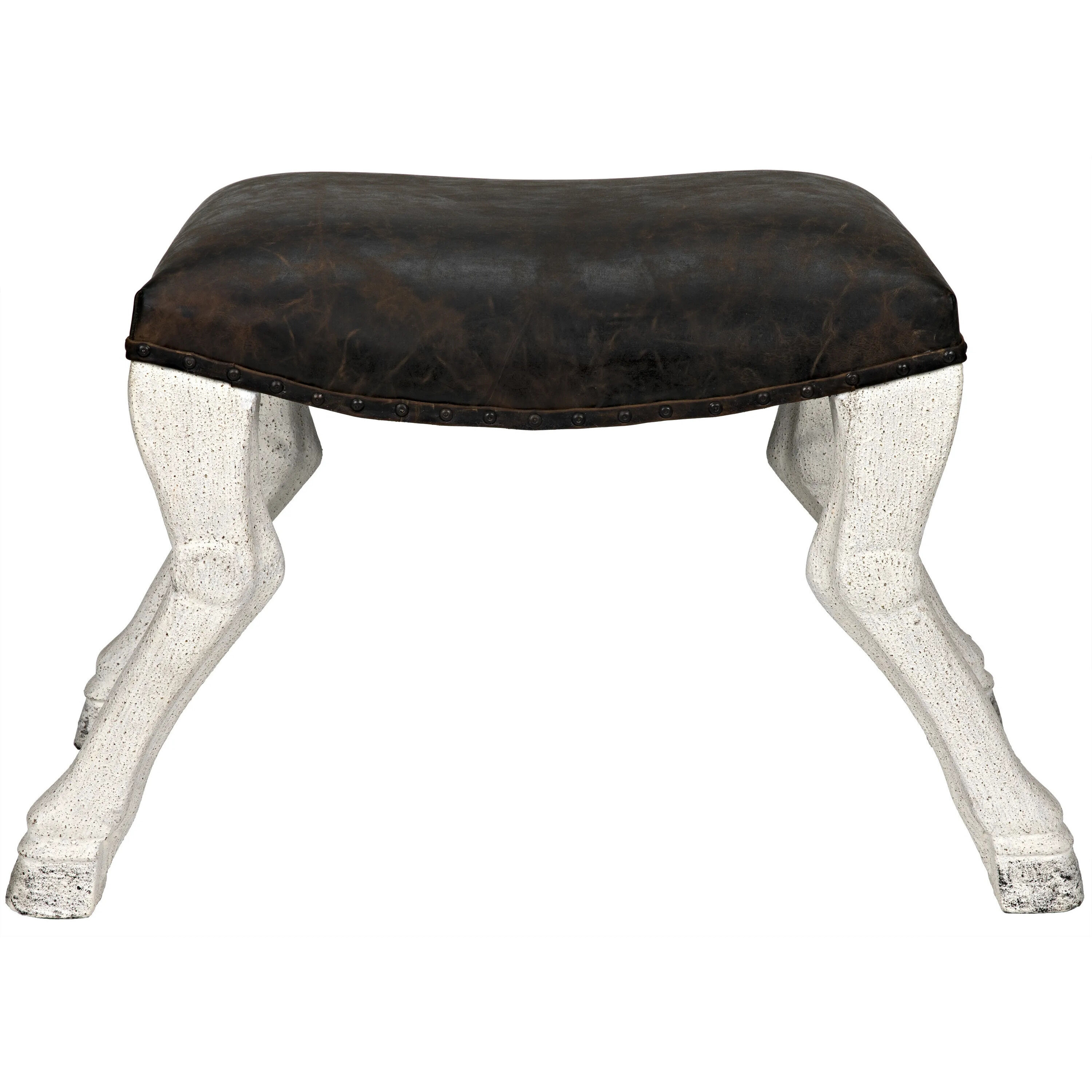 Claw Leg 21 inch White Weathered Saddle Stool