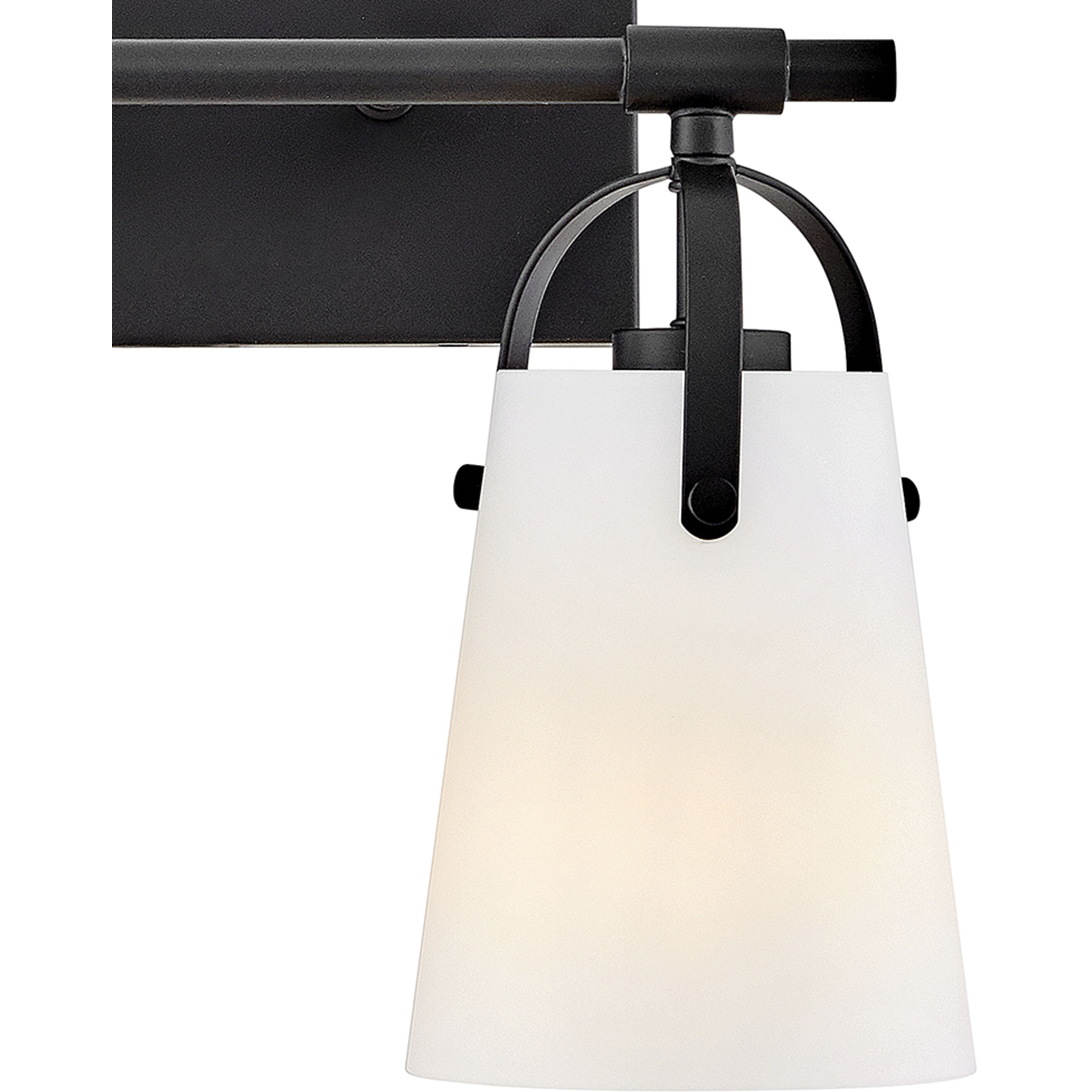 Foster 2 Light 13.75 inch Black Bath Light Wall Light in Etched Opal