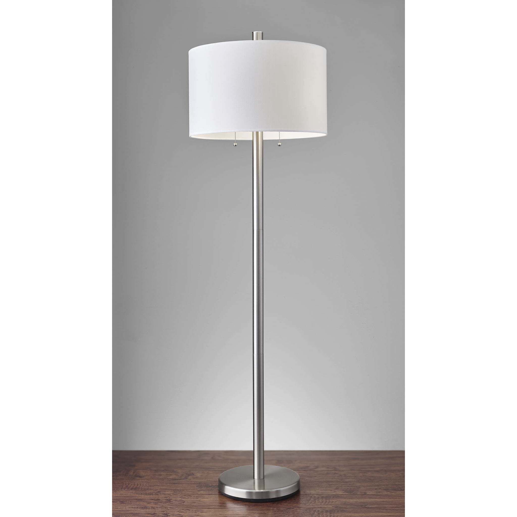 Boulevard 61 inch 100 watt Satin Steel Floor Lamp Portable Light