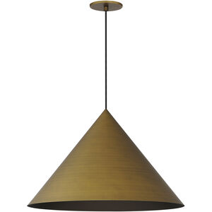 Pitch LED 21.5 inch Antique Brass Single Pendant Ceiling Light