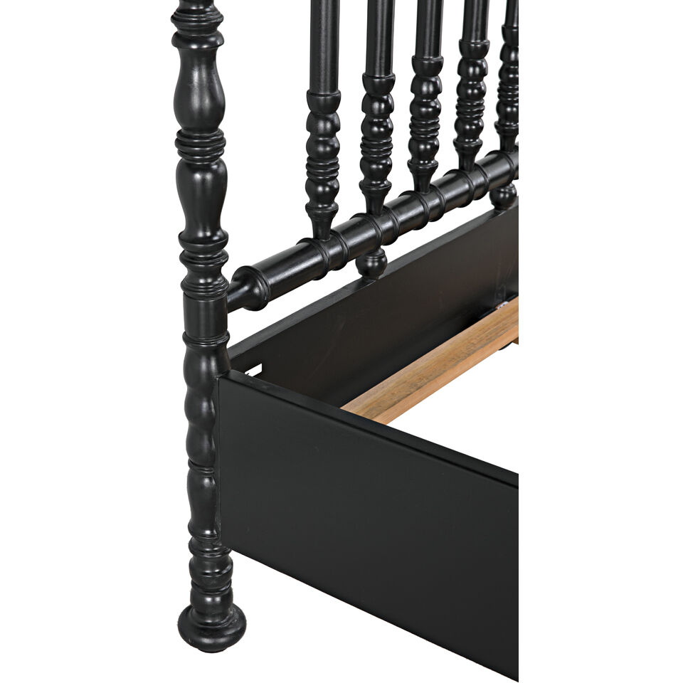 Bachelor Hand Rubbed Black Bed, Queen