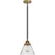 Nouveau 2 Cone LED 7.75 inch Black Antique Brass Mini Pendant Ceiling Light in Seedy