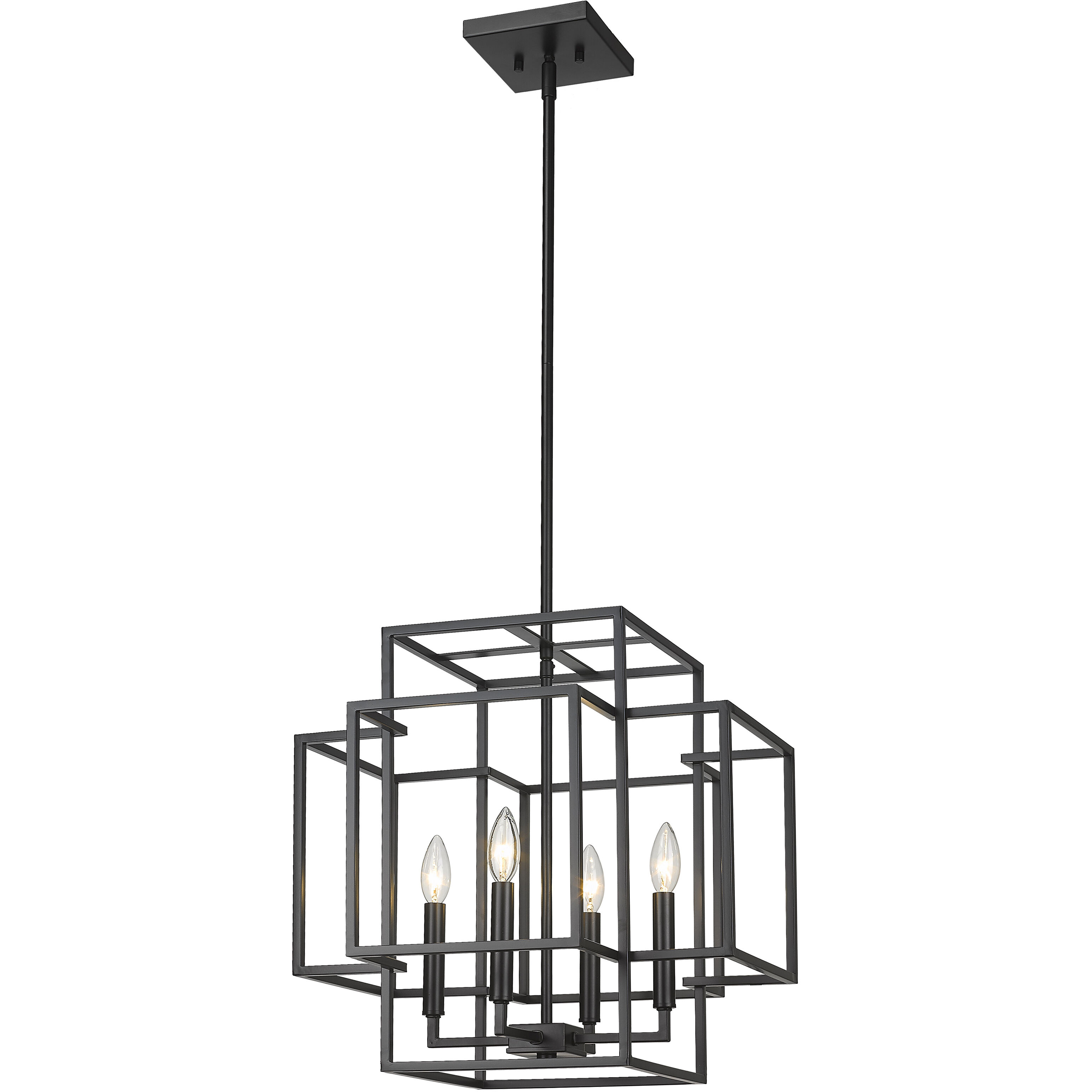 Titania 4 Light 18 inch Matte Black Chandelier Ceiling Light