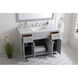 Moore 48 X 22 X 34 inch Grey and Brushed Nickel with Calacatta Quartz Vanity Sink Set