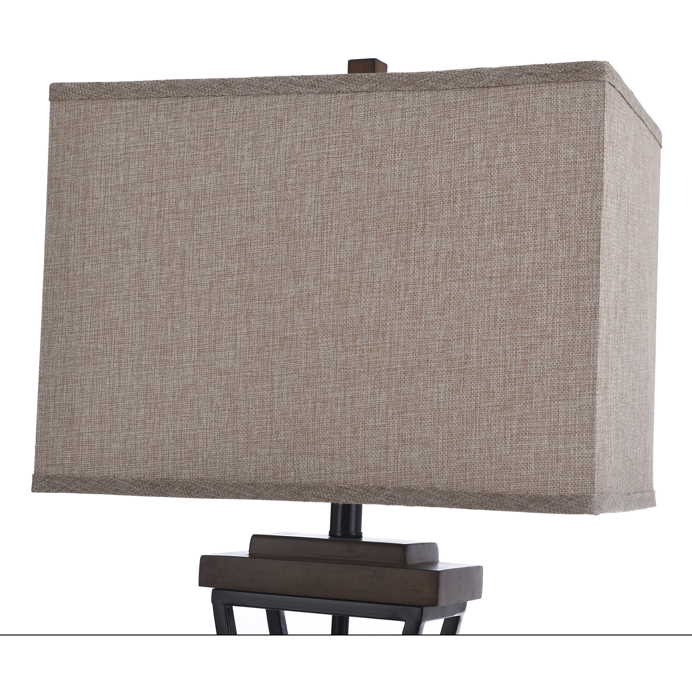 Signature 31 inch 100 watt Black Wood Table Lamp Portable Light