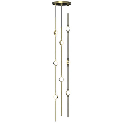 Constellation LED 6 inch Satin Brass Chandelier Ceiling Light in 3000K, White, Standard Suspension