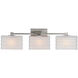 Sardinia 3 Light 21.38 inch Brushed Nickel Bath Vanity Wall Light, Luz Studio