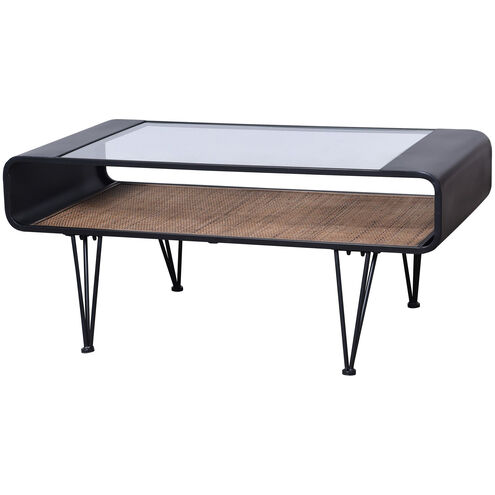 Aaron 42 X 18 inch Graphite Grey and Clear Coffee Table