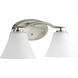 Bravo 2 Light 17 inch Brushed Nickel Bath Vanity Wall Light