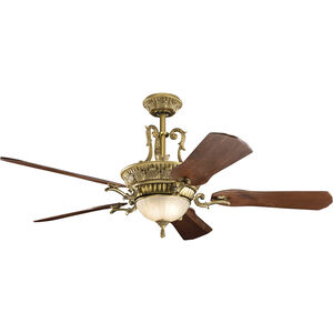 Kimberley 60 inch Burnished Antique Brass with Walnut Blades Ceiling Fan