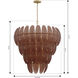 Marclaire 15 Light 32.75 inch Legacy Brass Pendant Ceiling Light in Brown Textured Handmade Glass