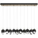 Chrysalis 10 Light 44.5 inch Soft Gold Pendant Ceiling Light in Black Crystal, Standard