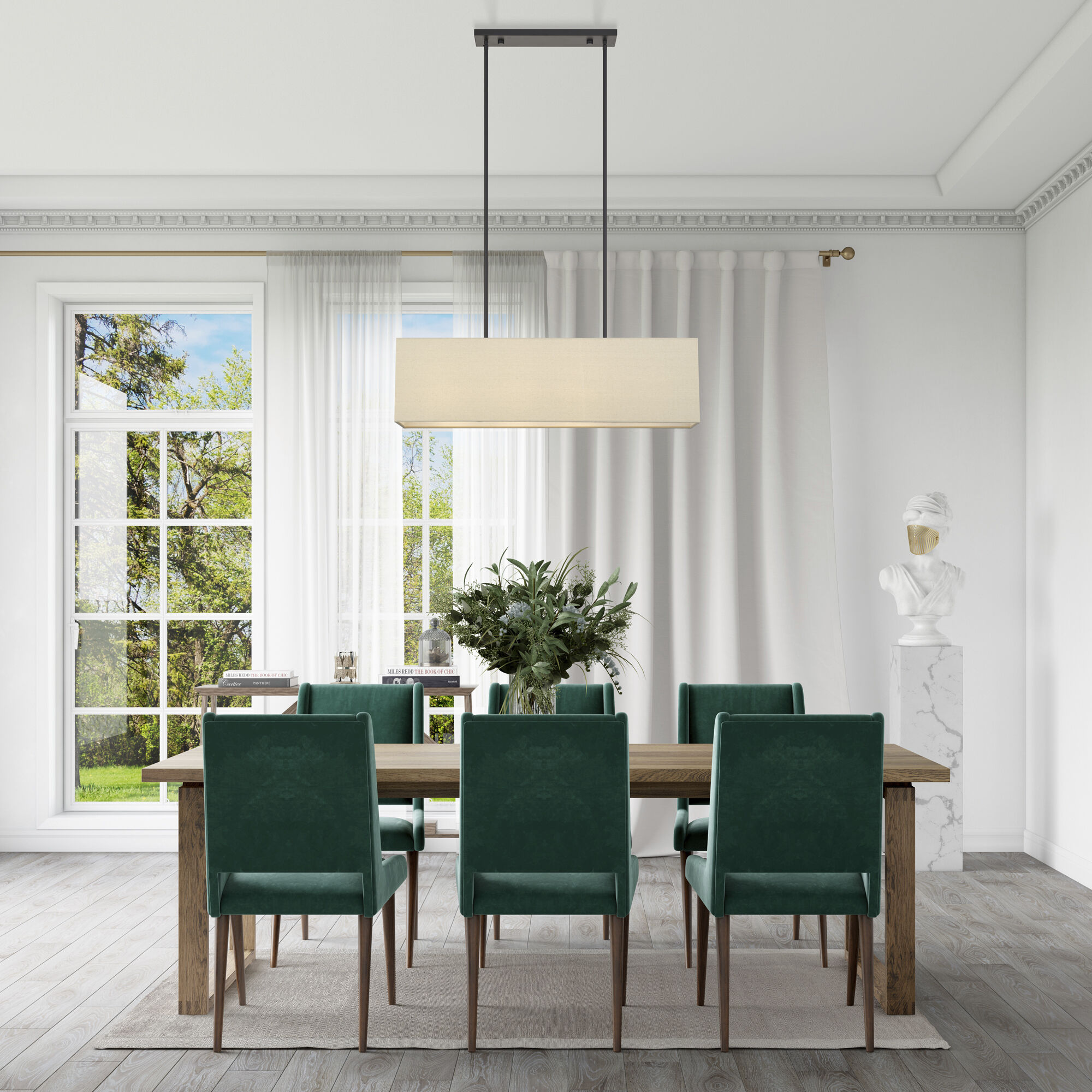 Summit 4 Light 36 inch Bronze Linear Chandelier Ceiling Light, Large