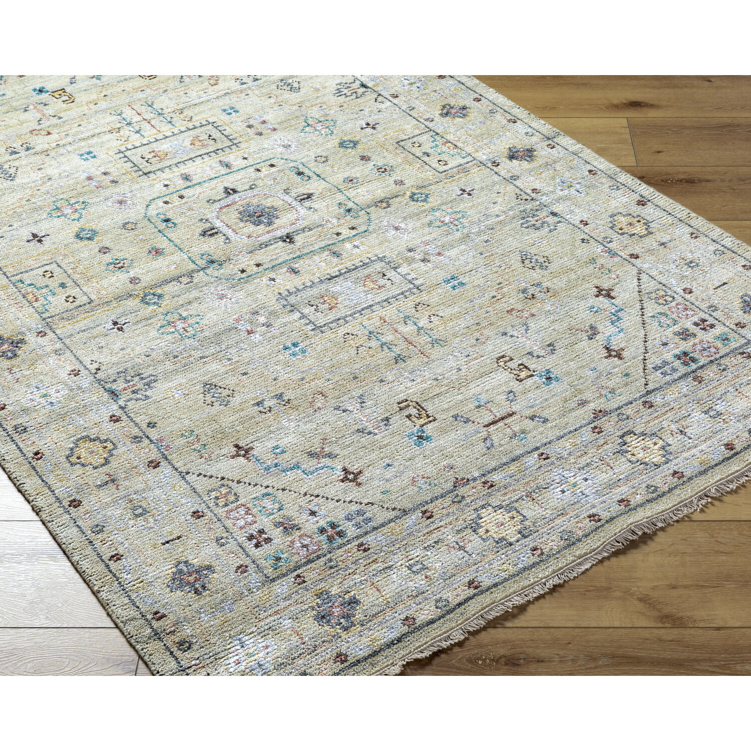 Kushal 90 X 60 inch Slate Rug, Rectangle