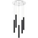 Forest LED 13.5 inch Chrome Chandelier Ceiling Light in Matte Black Steel