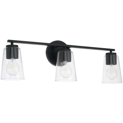 Portman 3 Light 25 inch Matte Black Vanity Light Wall Light