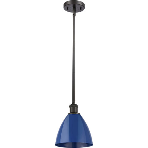 Ballston Plymouth Dome LED 7.5 inch Oil Rubbed Bronze Pendant Ceiling Light in Matte Blue