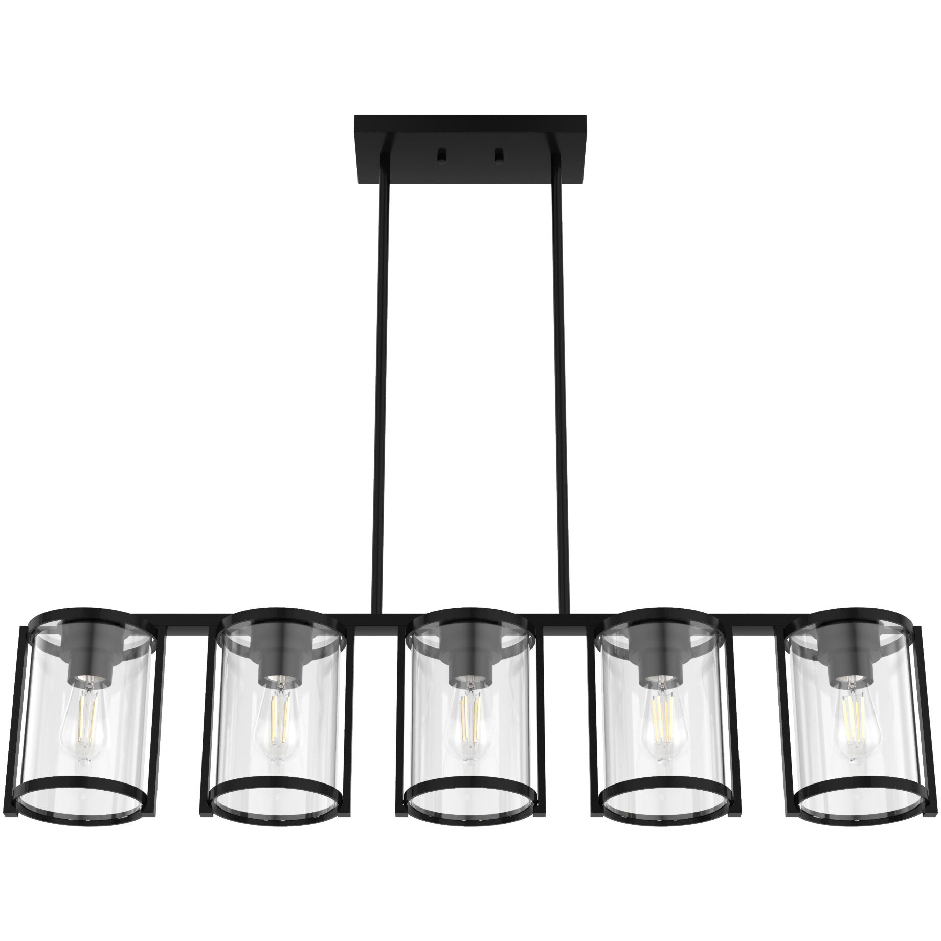 Astwood 5 Light 39 inch Matte Black Linear Chandelier Ceiling Light, Large