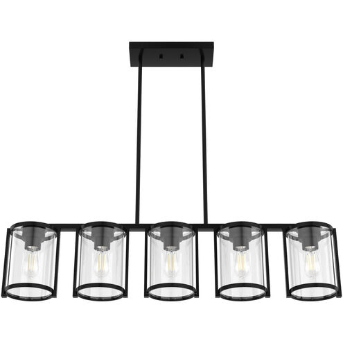 Astwood 5 Light 39 inch Matte Black Linear Chandelier Ceiling Light, Large