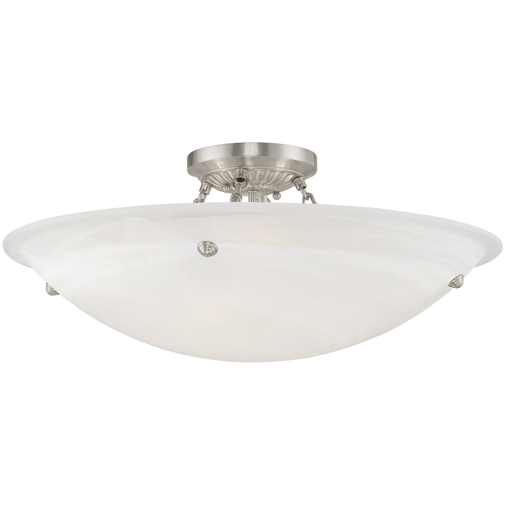 Oasis 4 Light 24 inch Brushed Nickel Semi-Flush Mount Ceiling Light