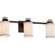 Textile 3 Light 23 inch Dark Bronze Bath Bar Wall Light in White, Cylinder with Flat Rim, Incandescent