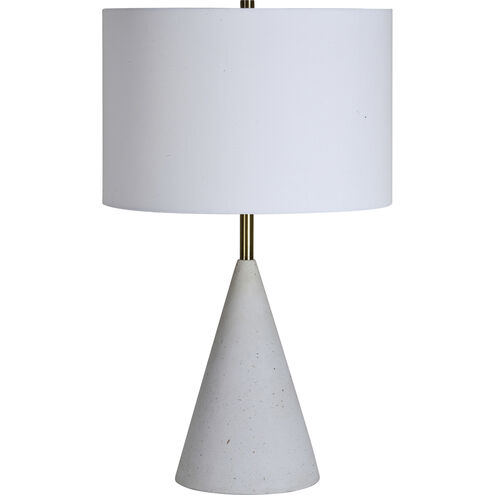 Cimeria 25.5 inch 100 watt White with Speckles and Antique Brass Table Lamp Portable Light