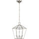 Chapman & Myers Darlana LED 14.25 inch Polished Nickel Hexagonal Lantern Pendant Ceiling Light, Small