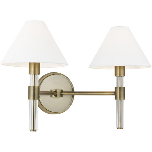 Robert 2 Light 19 inch Time Worn Brass / Clear Acrylic Vanity Light Wall Light