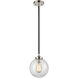 Altoona 1 Light 8 inch Matte Black with Polished Nickel and Clear Mini Pendant Ceiling Light