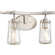 Poleis 2 Light 16 inch Brushed Nickel Bath Light Wall Light