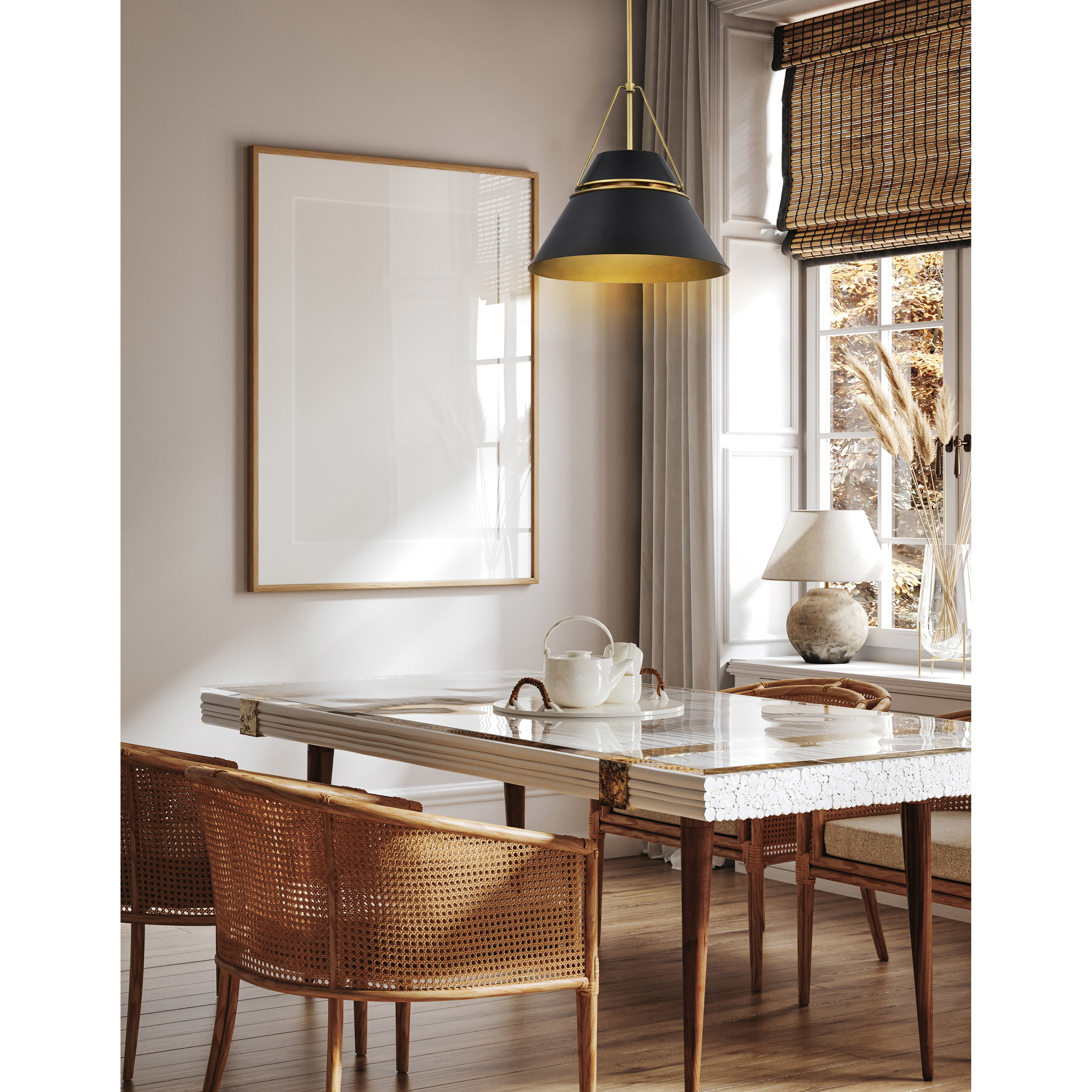 Adina 3 Light 18 inch Matte Black Pendant Ceiling Light