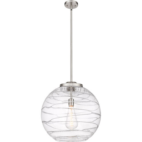 Ballston Deco Swirl 1 Light 18 inch Brushed Satin Nickel Pendant Ceiling Light