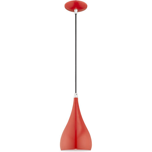 Allison 1 Light 6.25 inch Shiny Red Mini Pendant Ceiling Light