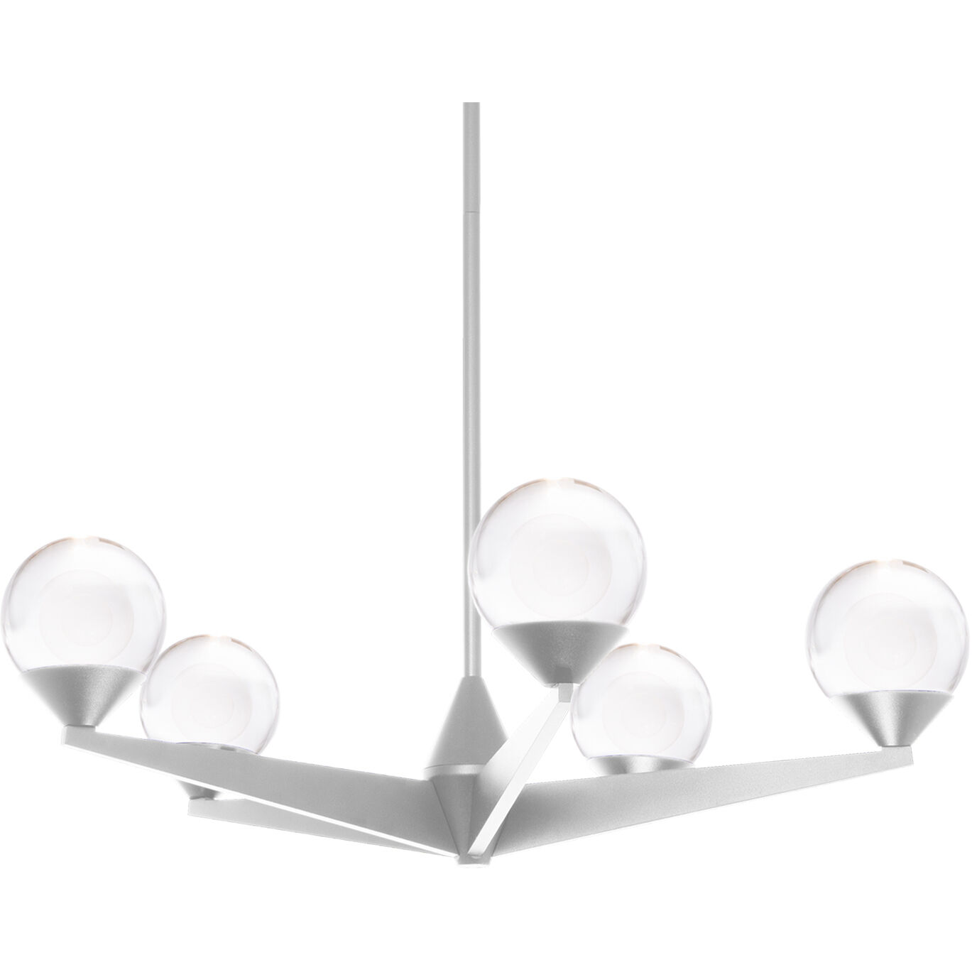 Double Bubble 5 Light 22.25 inch Satin Nickel Chandelier Ceiling Light