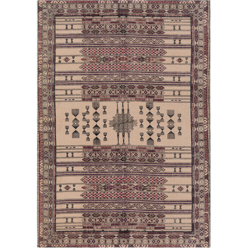 Shadi 36 X 24 inch Purple and Pink Area Rug, Jute and Cotton