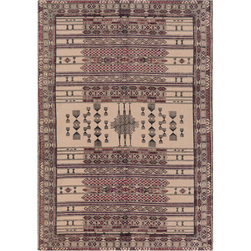 Shadi 90 X 60 inch Purple and Pink Area Rug, Jute and Cotton