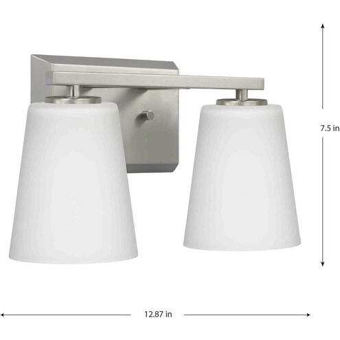 Vertex 2 Light 12.87 inch Brushed Nickel Bath Light Wall Light