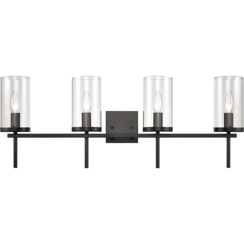 Oakland 4 Light 33 inch Black Vanity Light Wall Light