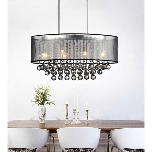 Radiant 6 Light 12 inch Chrome Drum Shade Chandelier Ceiling Light