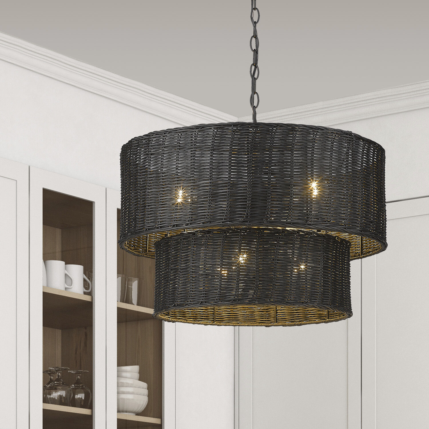 Erma 22.38 inch 60.00 watt Matte Black Chandelier Ceiling Light
