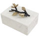 Anita 7.1 inch Natural White and Black and Gold Decorative Storage Box
