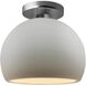 Radiance 1 Light 7 inch Bisque and Brushed Nickel Semi Flush Ceiling Light