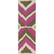 Alameda 96 X 30 inch Bright Pink, Dark Brown, Khaki Rug