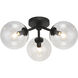 Matteo Lighting Novo Flush Mount Ceiling Light in Clear, Black X81703BKCL - Open Box