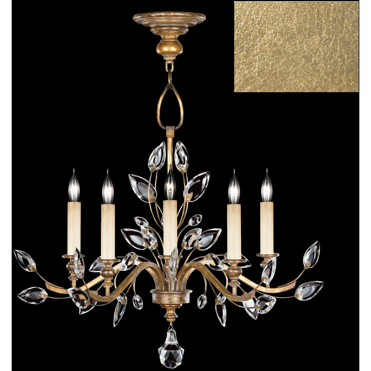 Crystal Laurel 5 Light 32 inch Gold Chandelier Ceiling Light