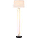 Glossary 66.5 inch 150.00 watt Contemporary Gold Leaf/Natural Floor Lamp Portable Light